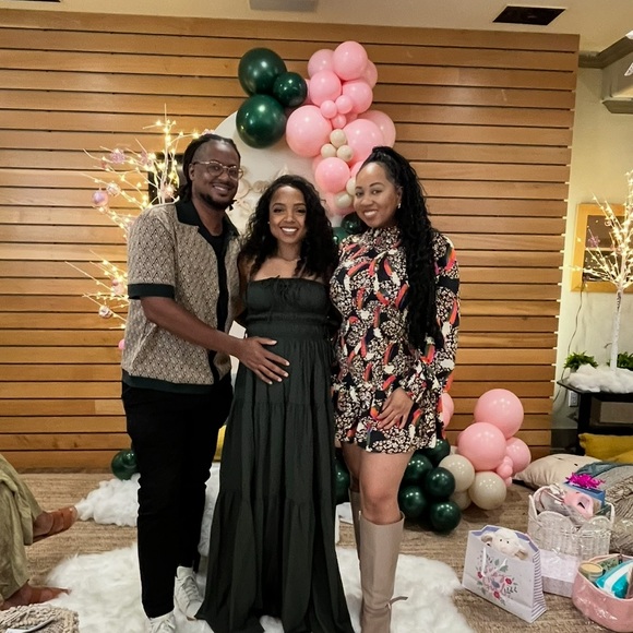 FARM Rio Dresses & Skirts - Farm Rio Black Multi Rainbow Print Long Sleeve Dress